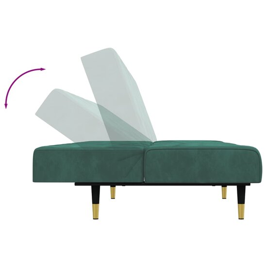 2-delige Loungeset fluweel donkergroen