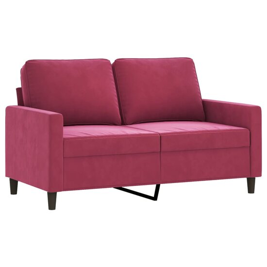 4-delige Loungeset fluweel wijnrood