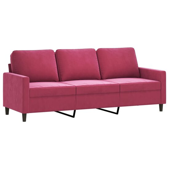 4-delige Loungeset fluweel wijnrood