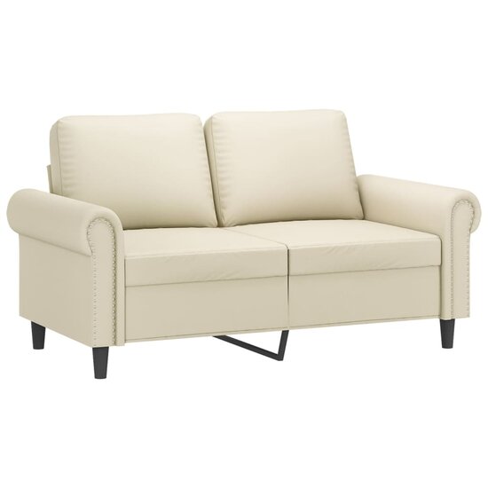 3-delige Loungeset met kussens kunstleer cr&egrave;me