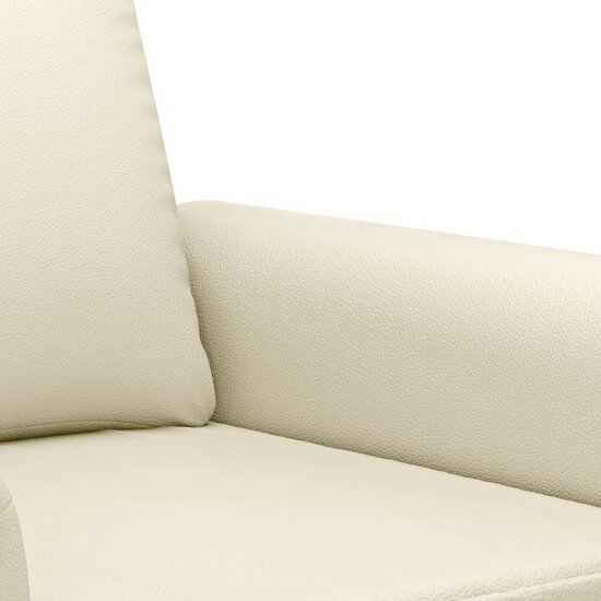 3-delige Loungeset met kussens kunstleer cr&egrave;me