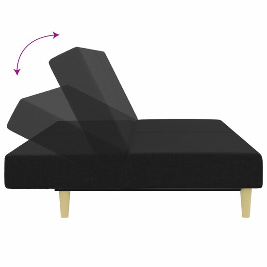 2-Delige Loungeset Stof Zwart