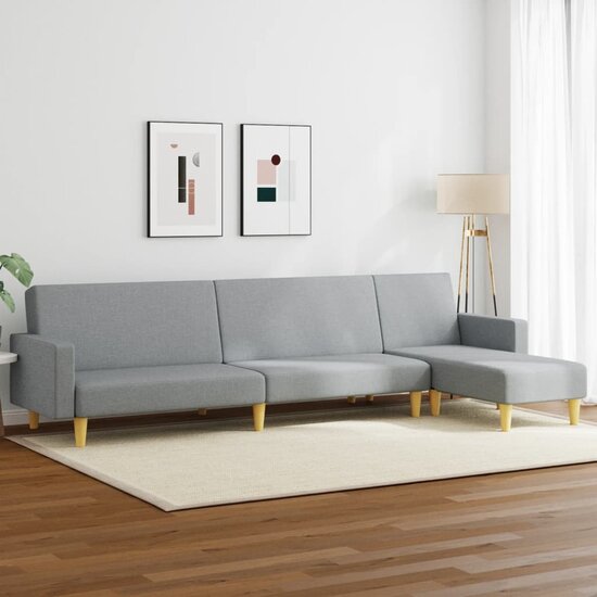 2-Delige Loungeset Stof Lichtgrijs