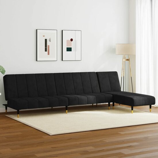 2-Delige Loungeset Fluweel Zwart