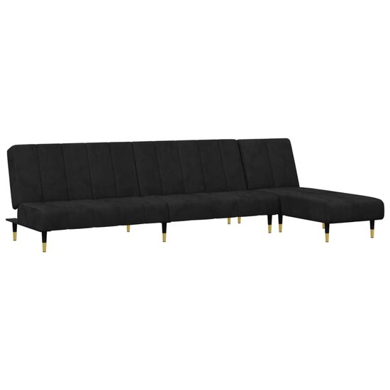 2-Delige Loungeset Fluweel Zwart