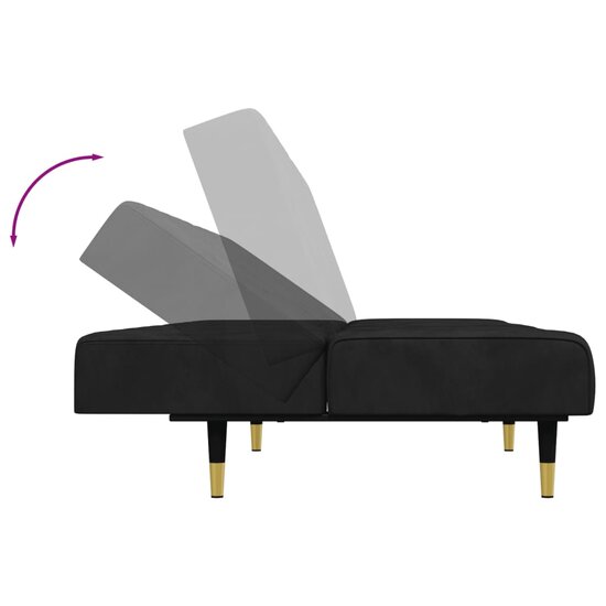 2-Delige Loungeset Fluweel Zwart