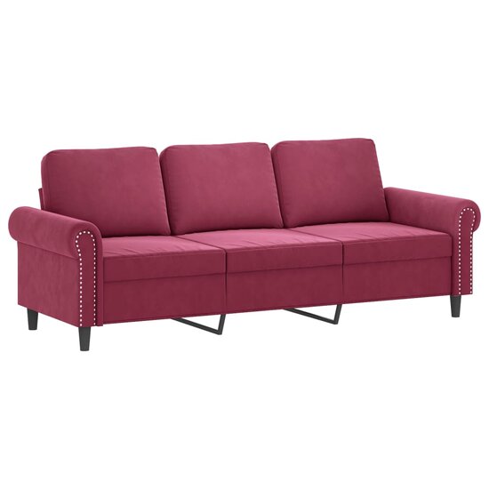4-Delige Loungeset Met Kussens Fluweel Wijnrood