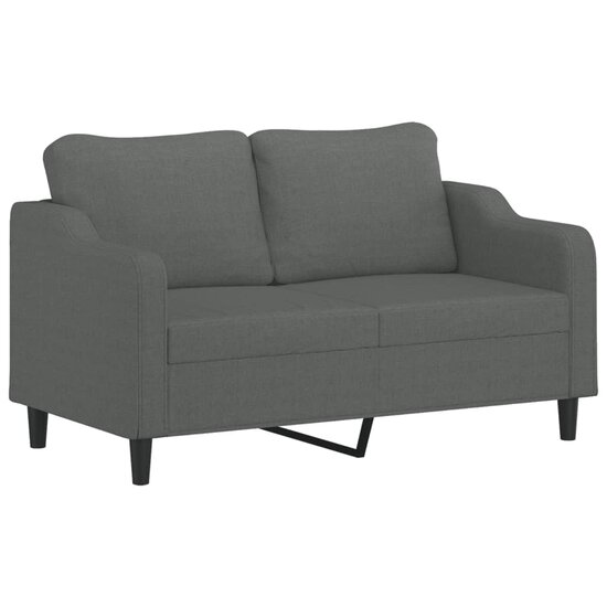 3-Delige Loungeset Met Kussens Stof Donkergrijs