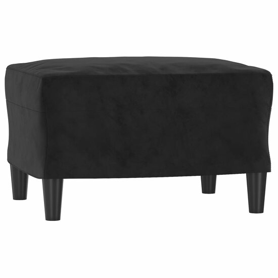 3-delige Loungeset met kussens fluweel zwart