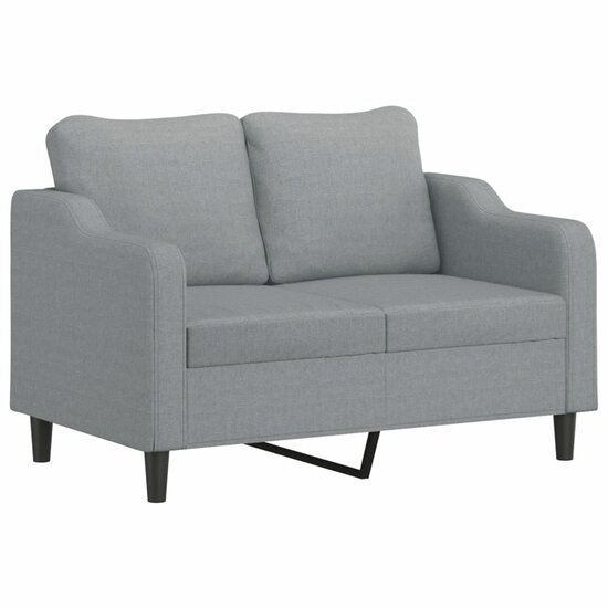 3-delige Loungeset met kussens stof lichtgrijs