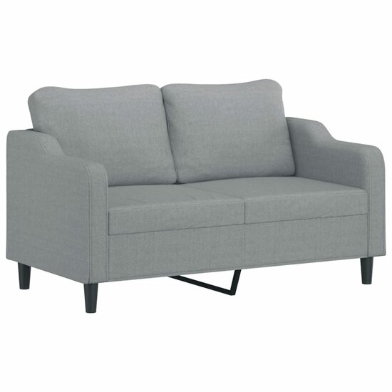 3-delige Loungeset met kussens stof lichtgrijs