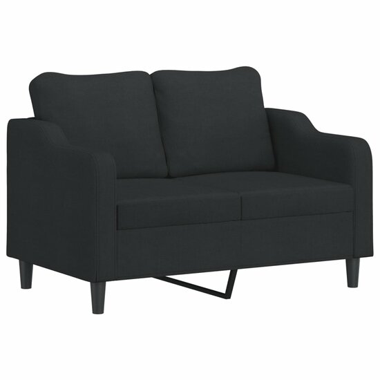 3-delige loungeset met kussens stof zwart