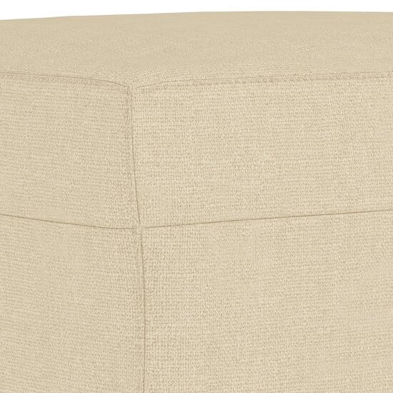 3-delige Loungeset met kussens stof cr&egrave;mekleurig