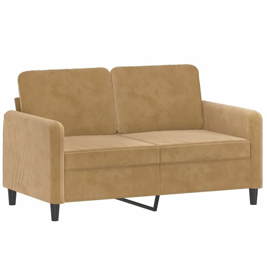 3-delige Loungeset met kussens fluweel bruin