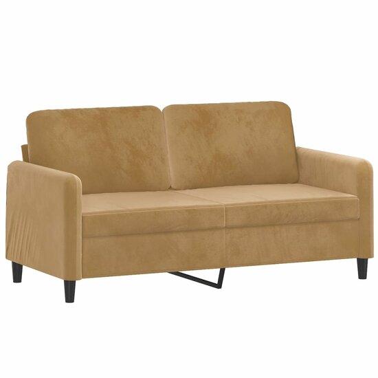 3-delige Loungeset met kussens fluweel bruin