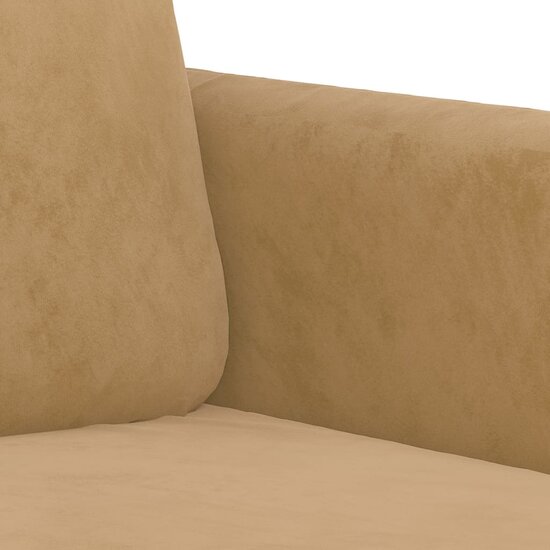 3-delige Loungeset met kussens fluweel bruin
