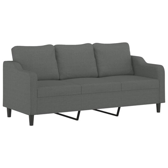 4-Delige Loungeset Met Kussens Stof Donkergrijs
