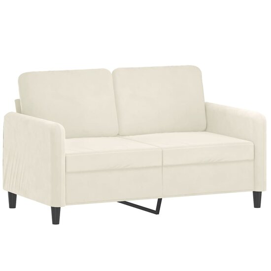 3-Delige Loungeset Met Kussens Fluweel Kleurig Cr&egrave;me