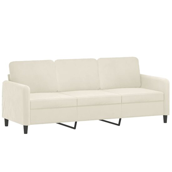 3-Delige Loungeset Met Kussens Fluweel Kleurig Cr&egrave;me