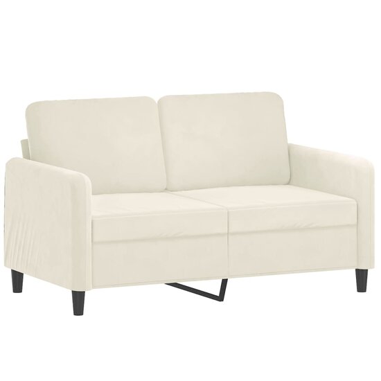 3-delige Loungeset fluweel cr&egrave;mekleurig