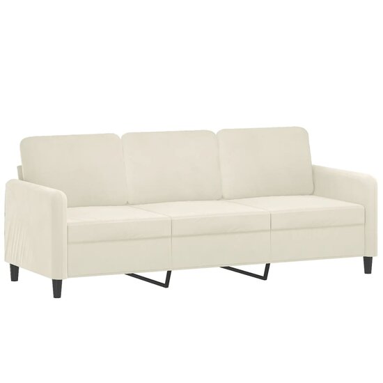 3-delige Loungeset fluweel cr&egrave;mekleurig