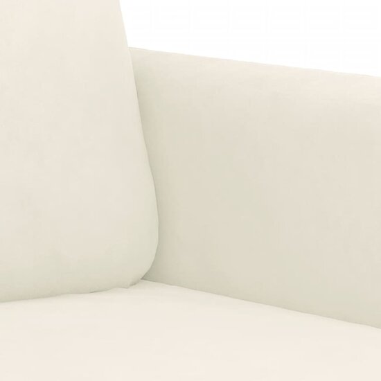 3-delige Loungeset fluweel cr&egrave;mekleurig