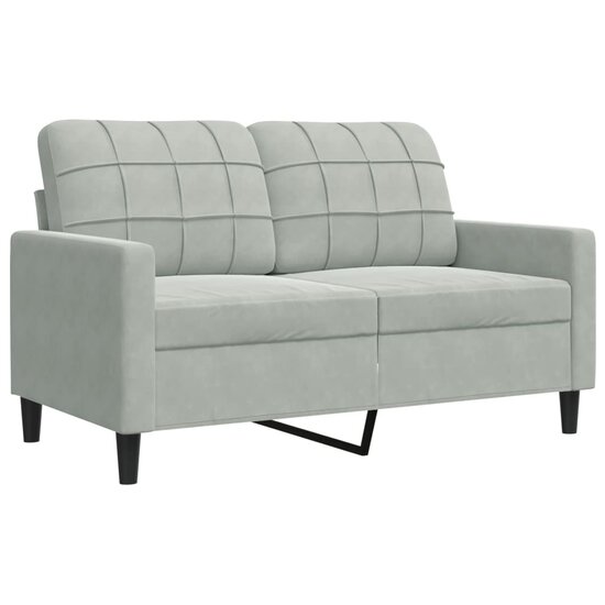 2-Delige Loungeset Met Kussens Fluweel Lichtgrijs