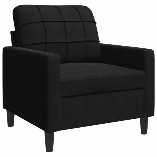 3-Delige Loungeset Met Kussens Fluweel Zwart