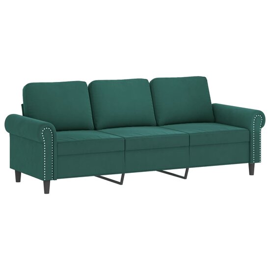 3-Delige Loungeset Fluweel Donkergroen met kussens