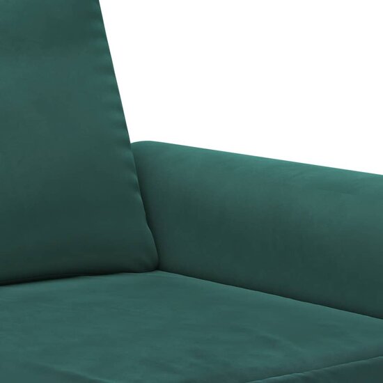 3-Delige Loungeset Fluweel Donkergroen met kussens