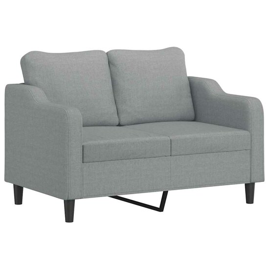3-Delige Loungeset Met Kussens Stof Lichtgrijs