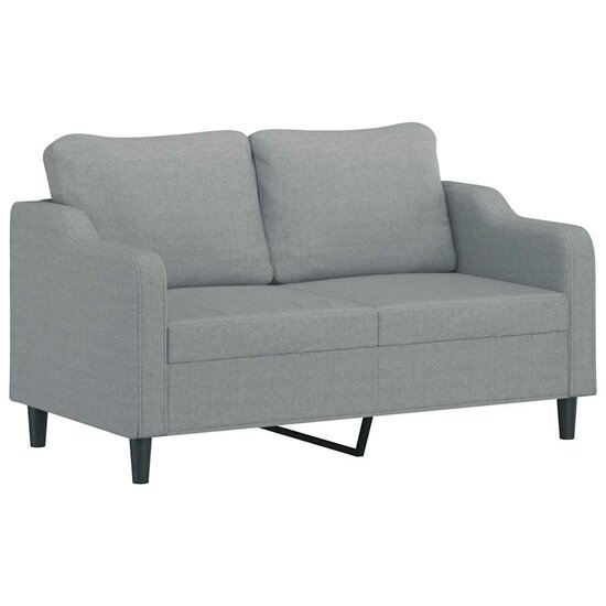 3-Delige Loungeset Met Kussens Stof Lichtgrijs