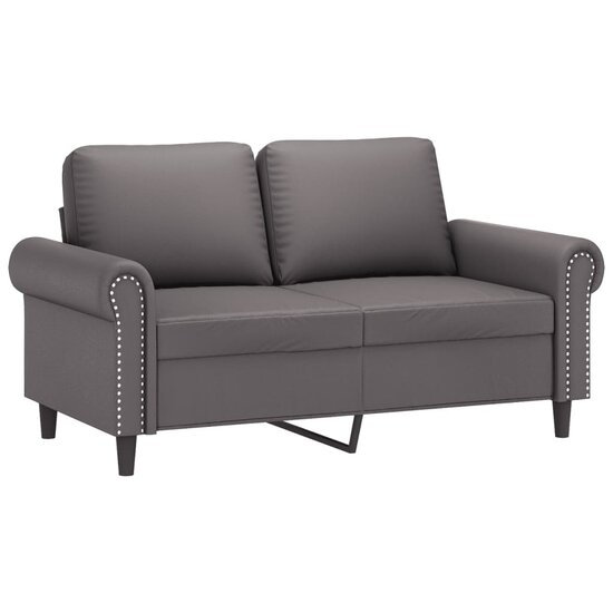 3-Delige Loungeset Met Kussens Kunstleer Grijs