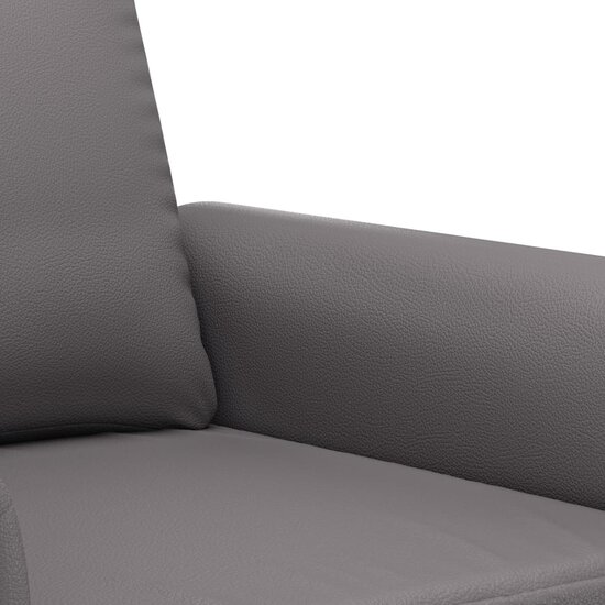 3-Delige Loungeset Met Kussens Kunstleer Grijs