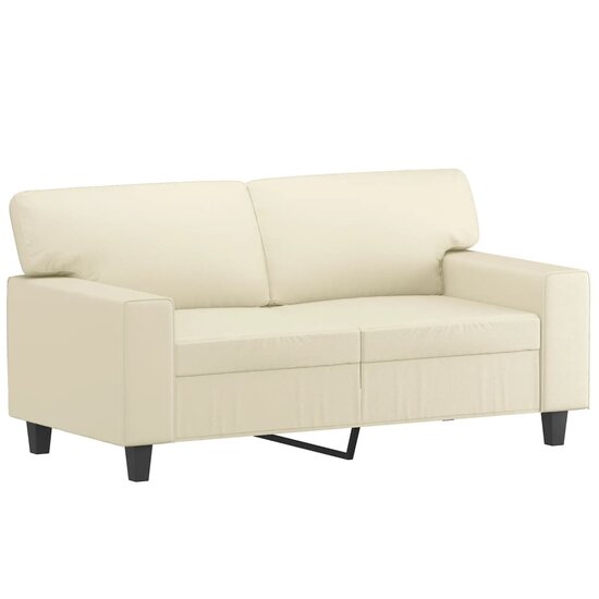 3-Delige Loungeset Met Kussens Kunstleer Kleurig Cr&egrave;me