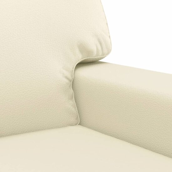 3-Delige Loungeset Met Kussens Kunstleer Kleurig Cr&egrave;me
