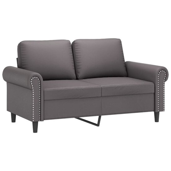 3-Delige Loungeset Met Kussens Kunstleer Grijs