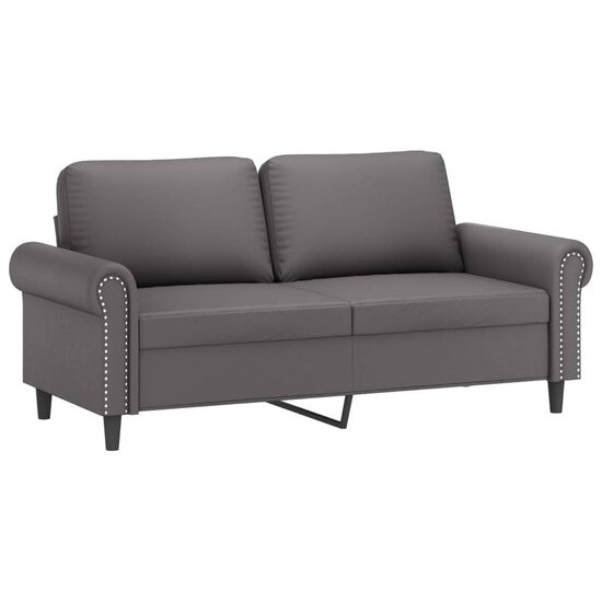 3-Delige Loungeset Met Kussens Kunstleer Grijs