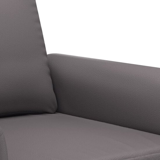 3-Delige Loungeset Met Kussens Kunstleer Grijs