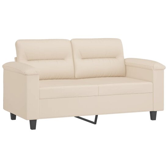 3-Delige Loungeset Met Kussens Microvezelstof Beige