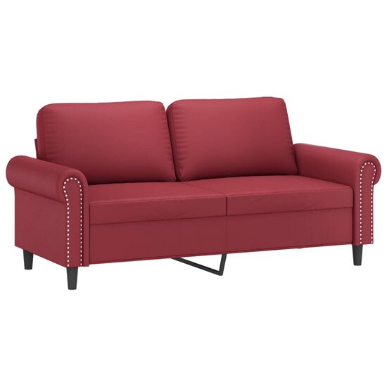3-Delige Loungeset Met Kussens Kunstleer Wijnrood