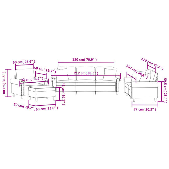 4-Delige Loungeset Met Kussens Fluweel Bruin