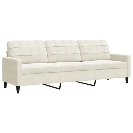 2-delige Loungeset met kussens fluweel cr&egrave;mekleurig