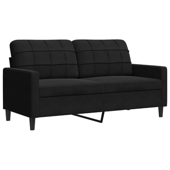 2-Delige Loungeset Met Kussens Fluweel Zwart