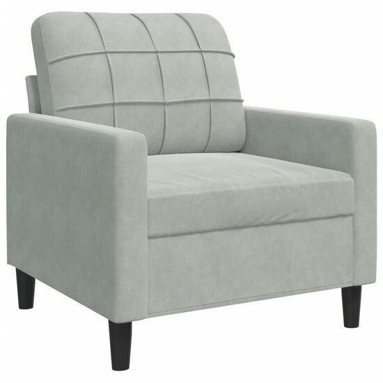 3-Delige Loungeset Met Kussens Fluweel Lichtgrijs