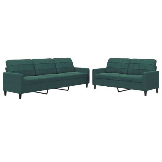2-Delige Loungeset Met Kussens Fluweel Donkergroen