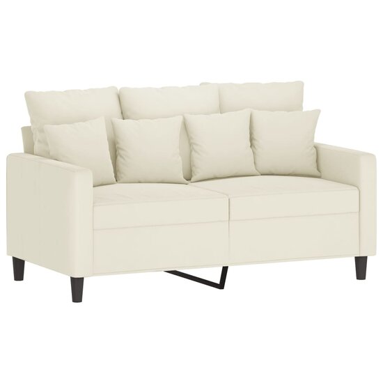3-Delige Loungeset Met Kussens Fluweel Kleurig Cr&egrave;me