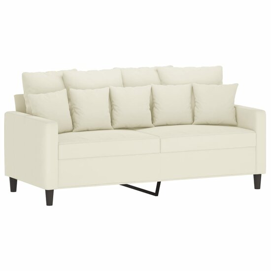 3-Delige Loungeset Met Kussens Fluweel Kleurig Cr&egrave;me
