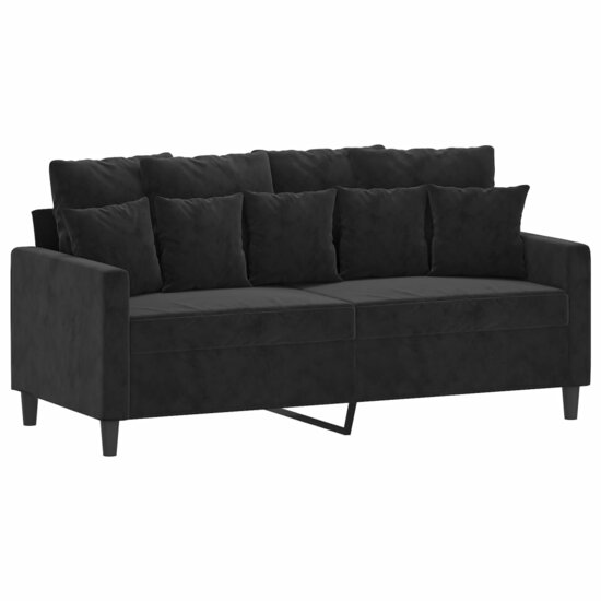 3-Delige Loungeset Met Kussens Fluweel Zwart