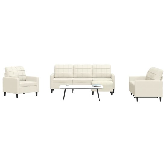 4-delige Loungeset met kussens fluweel cr&egrave;mekleurig
